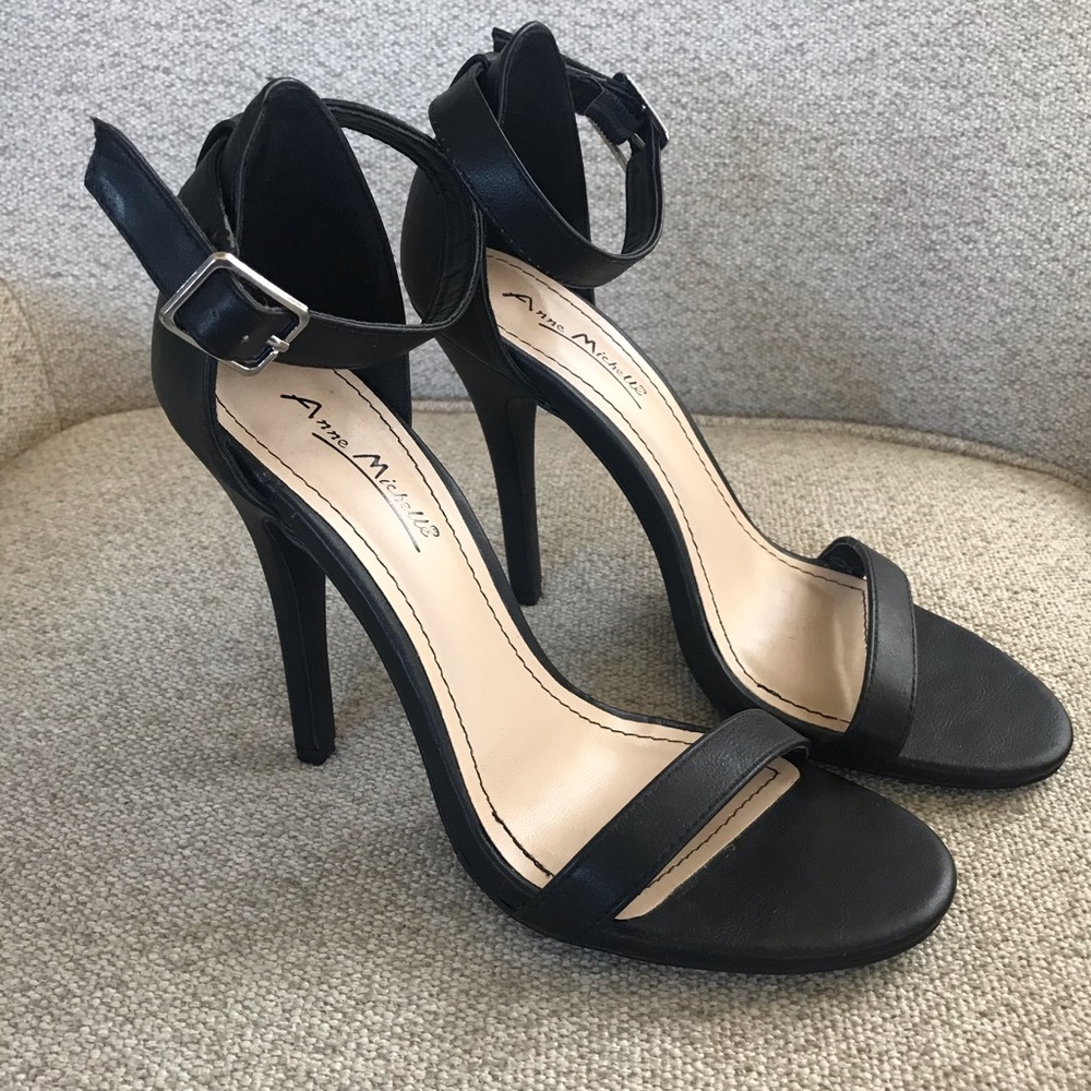 Black strappy heels